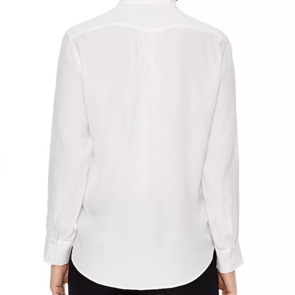 Sandro White Silk Blouse with Tie Front - Picture 2 of 8